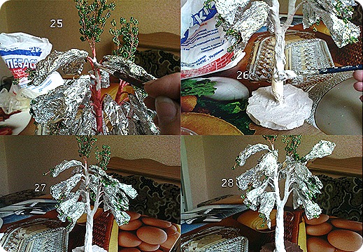 береза из бисера делаем подставку